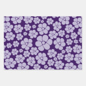 Feuille De Papier Cadeau Motif à fleurs - violet (Devant)