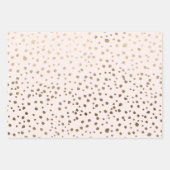 Feuille De Papier Cadeau Motif à pois rose poudré et or faux moderne (Devant 2)