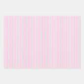 Feuille De Papier Cadeau Motif à rayures rose et blanc (Devant 2)