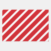 Feuille De Papier Cadeau Motif à rayures rouges et blanches (Devant 3)