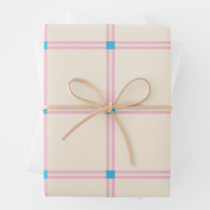 Feuille De Papier Cadeau Motif à rayures verticales de couleur douce et à p