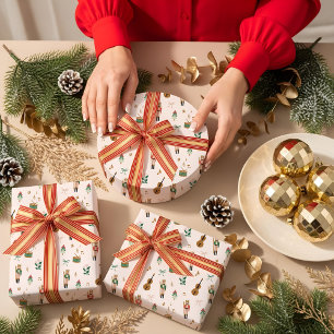 Feuille De Papier Cadeau Motif à ruban pour Noeud de Noël