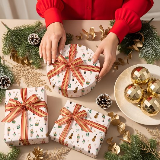 Feuille De Papier Cadeau Motif à ruban pour Noeud de Noël