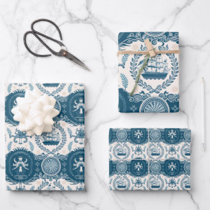 Feuille De Papier Cadeau Motif à thème maritime et maritime no 17