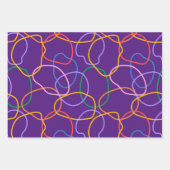 Feuille De Papier Cadeau Motif Abstrait coloré Wavy Lines (Devant 3)