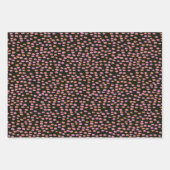 Feuille De Papier Cadeau Motif Abstrait de point rose noir (Devant 3)