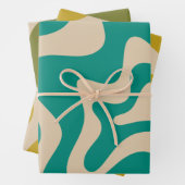 Feuille De Papier Cadeau Motif Abstrait Liquid Swirl Retro (En situation)