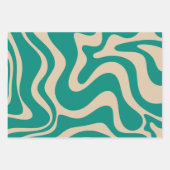 Feuille De Papier Cadeau Motif Abstrait Liquid Swirl Retro (Devant)