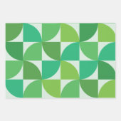Feuille De Papier Cadeau Motif abstrait Mid Century Mint et vert citron (Devant 2)
