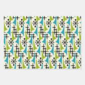 Feuille De Papier Cadeau Motif Abstrait moderne du milieu du siècle (Devant 3)