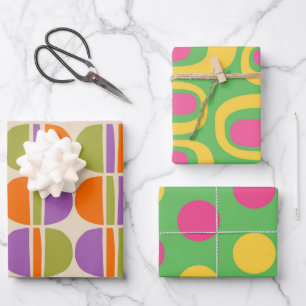 Feuille De Papier Cadeau Motif Abstrait moderne du milieu du siècle