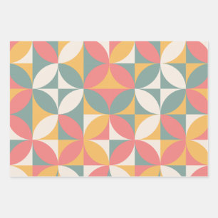 Feuille De Papier Cadeau Motif Abstrait moderne et coloré du milieu du sièc