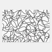 Feuille De Papier Cadeau motif Abstrait - noir et blanc (Devant 3)