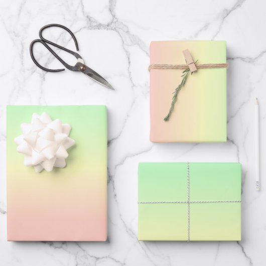 Feuille De Papier Cadeau Motif Abstrait Ombre Pastel Rainbow (Recto)