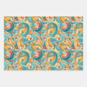 Feuille De Papier Cadeau Motif Abstrait Paisley Golden Flower Set 7 (Devant)