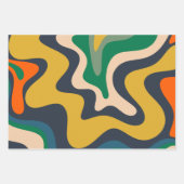 Feuille De Papier Cadeau Motif Abstrait Retro Liquid Swirl (Devant 3)