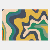 Feuille De Papier Cadeau Motif Abstrait Retro Liquid Swirl (Devant)