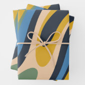 Feuille De Papier Cadeau Motif Abstrait rétro-rétro à boucles flottantes (En situation)