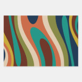 Feuille De Papier Cadeau Motif Abstrait rétro-rétro à plusieurs couleurs de (Devant 3)