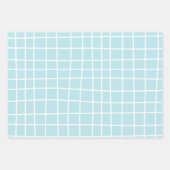 Feuille De Papier Cadeau Motif Abstrait Soft Blue Grid (Devant 2)