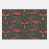 Feuille De Papier Cadeau Motif Abstrait violet vert et orange (Devant 2)