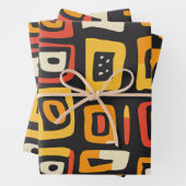 Feuille De Papier Cadeau Motif africain Abstrait géométrique (En situation)