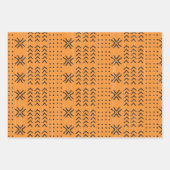 Feuille De Papier Cadeau Motif africain de la moisissure orange moderne (Devant 2)