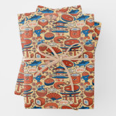 Feuille De Papier Cadeau motif alimentaire japonais carrelé cool (En situation)