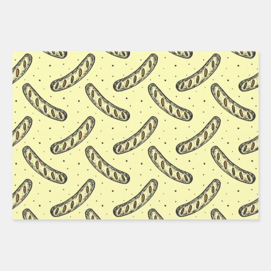 Feuille De Papier Cadeau Motif allemand de saucisses (Devant)