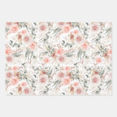 Feuille De Papier Cadeau Motif aquarelle botanique floral rose terreux (Devant 2)