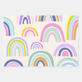Feuille De Papier Cadeau Motif arc-en-ciel couleur mignon dans Bright Paste (Devant 3)