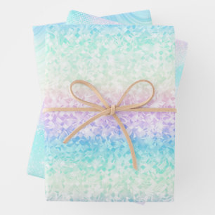 Feuille De Papier Cadeau Motif arc-en-ciel Iridescendant Glam
