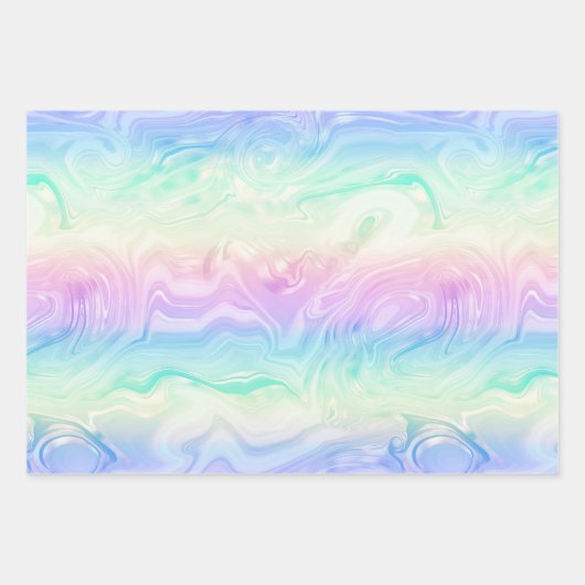 Feuille De Papier Cadeau Motif arc-en-ciel Iridescendant Glam (Devant 2)