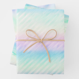 Feuille De Papier Cadeau Motif arc-en-ciel Iridescendant Glam