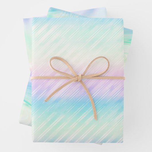Feuille De Papier Cadeau Motif arc-en-ciel Iridescendant Glam (En situation)