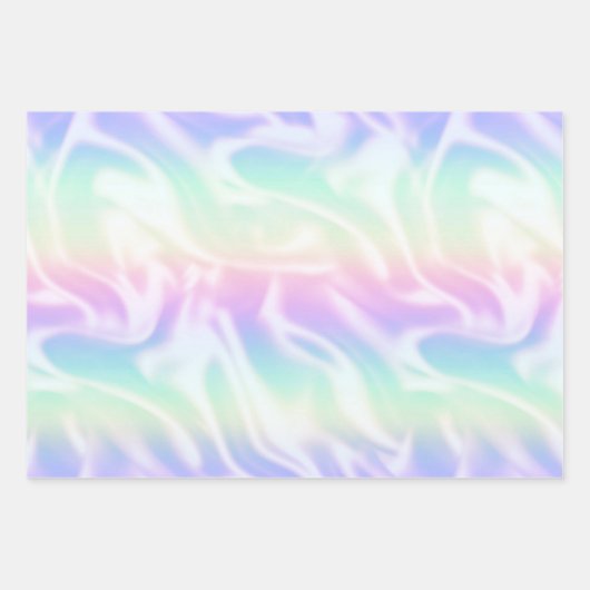 Feuille De Papier Cadeau Motif arc-en-ciel Iridescendant Glam (Devant 3)
