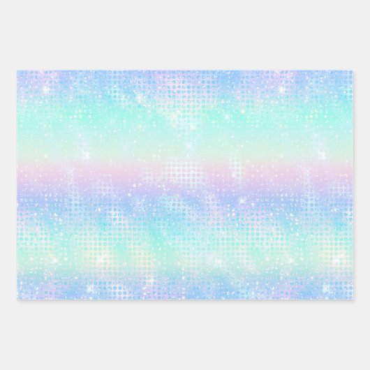 Feuille De Papier Cadeau Motif arc-en-ciel Iridescendant Glam (Devant 2)