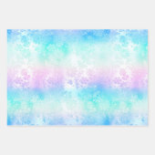 Feuille De Papier Cadeau Motif arc-en-ciel Iridescendant Glam (Devant)