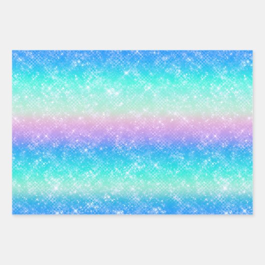 Feuille De Papier Cadeau Motif arc-en-ciel Iridescendant Glam (Devant 2)