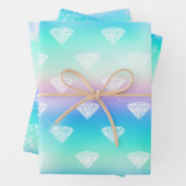 Feuille De Papier Cadeau Motif arc-en-ciel Iridescendant Glam (En situation)