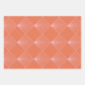 Feuille De Papier Cadeau Motif Art déco orange et rose (Devant 2)