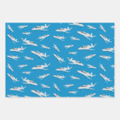 Feuille De Papier Cadeau Motif avion à réaction (Devant 3)
