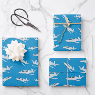 Feuille De Papier Cadeau Motif avion à réaction