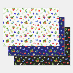 Feuille De Papier Cadeau Motif Baies Mixtes