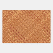 Feuille De Papier Cadeau Motif Basketweave Rattan Bamboo (Devant 2)