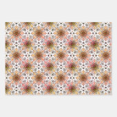 Feuille De Papier Cadeau Motif Batik à fleurs Mandala bleu océan rouge (Devant 2)