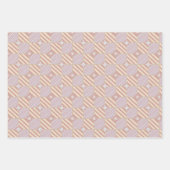 Feuille De Papier Cadeau Motif Batik Géométrique Pastel violet rose (Devant 3)