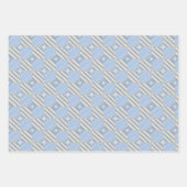 Feuille De Papier Cadeau Motif Batik Géométrique Pastel violet rose (Devant)