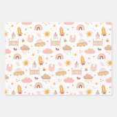 Feuille De Papier Cadeau Motif bébé mignon pour enfants. Pépinière de jouet (Devant)