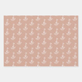Feuille De Papier Cadeau Motif Beige Rose Duisy (Devant 2)